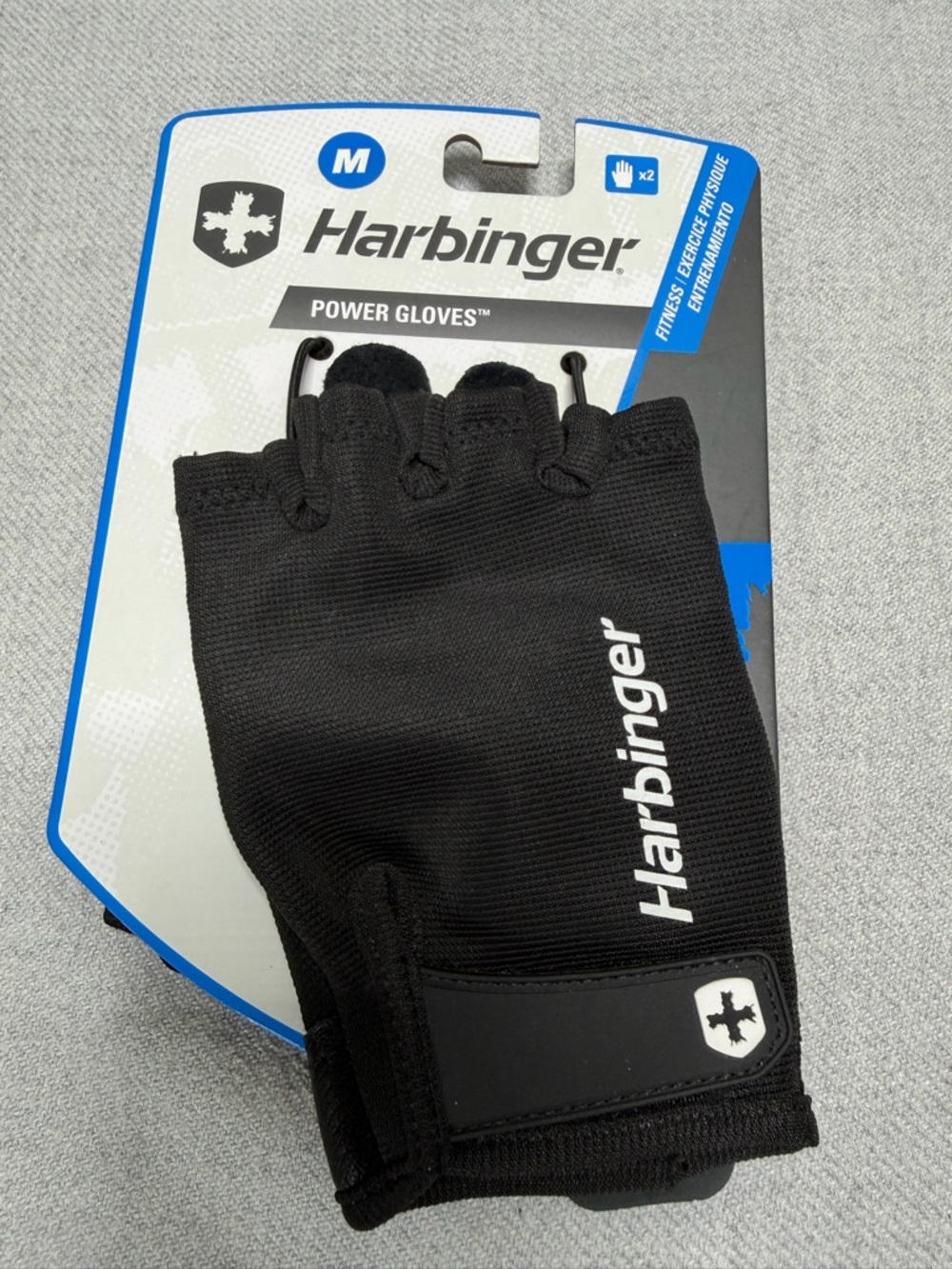 NWT Harbinger Power Fingerless Gym Gloves - Black size M